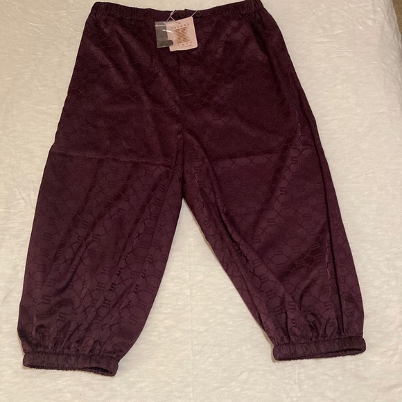 SAVAGE X FENTY Lingerie Pants Women’s Size S Woven Voile Monogram Sleep Pants PJ - Picture 1 of 11